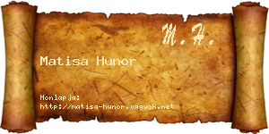 Matisa Hunor névjegykártya